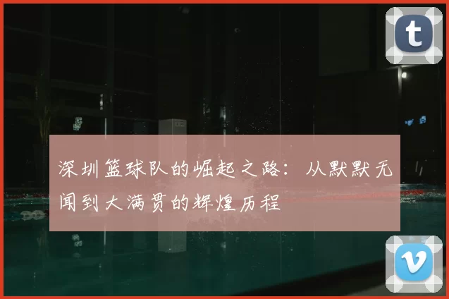 深圳篮球队的崛起之路:从默默无闻到大满贯的辉煌历程